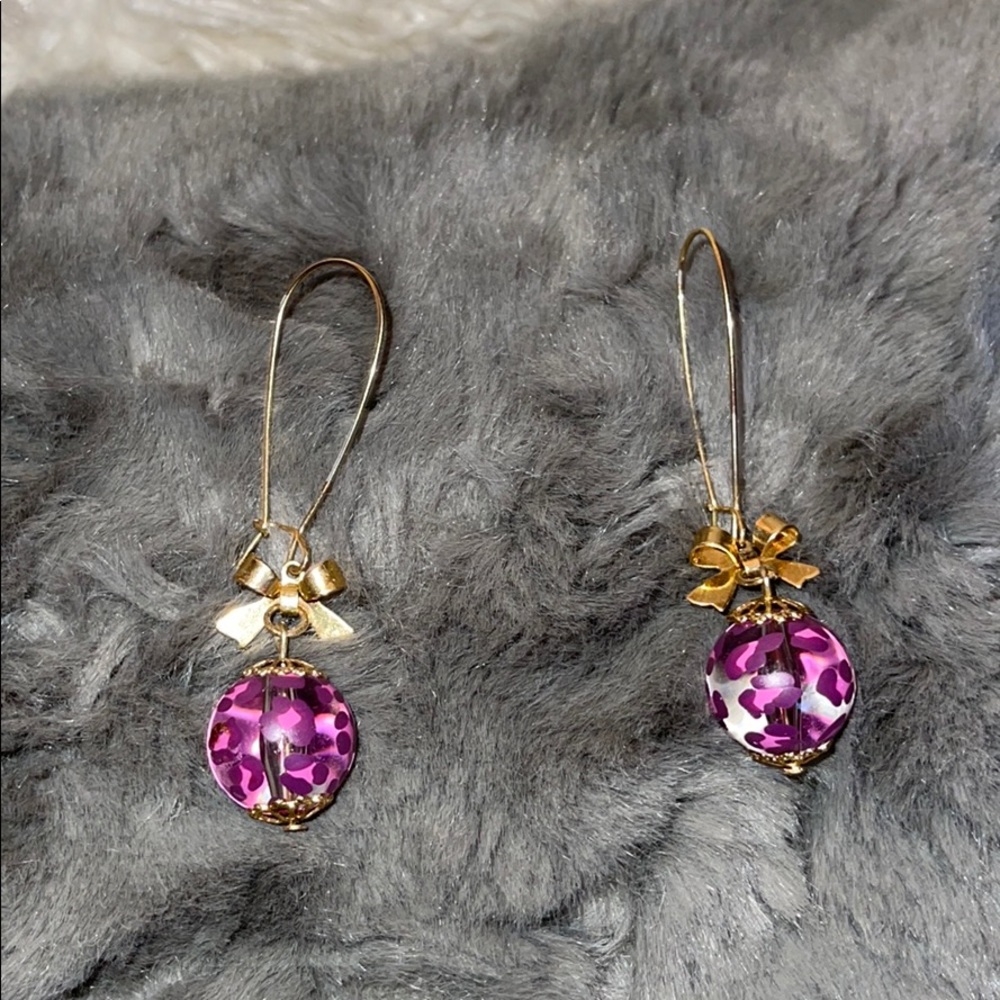 Betsey Johnson Leopard Dangle Earrings